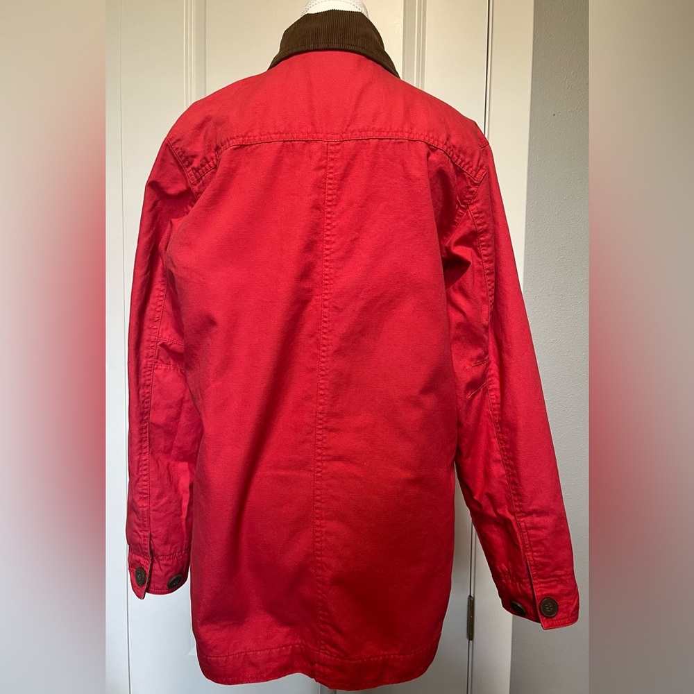 Vintage Gander Mountain Chore Field Barn Red Canvas Coat Jacket Women S corduroy - Picture 6 of 16
